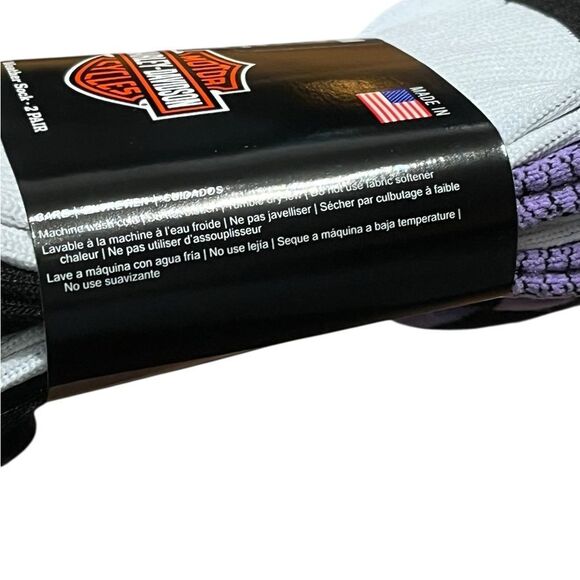 Harley-Davidson Black and Light Purple All Weather Socks, 2 Pairs, Size M - Picture 5 of 6